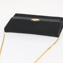 Christian Dior Trotter Canvas Chain Shoulder Bag Black Gold Auth 157803-6
