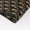 Christian Dior Trotter Canvas Chain Shoulder Bag Black Gold Auth 157804-12