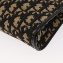 Christian Dior Trotter Canvas Chain Shoulder Bag Black Gold Auth 157804-13