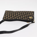 Christian Dior Trotter Canvas Chain Shoulder Bag Black Gold Auth 157804-6