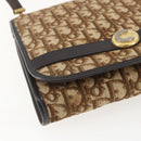 Christian Dior Trotter Canvas Shoulder Bag Beige Gold Auth 157805-14