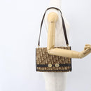 Christian Dior Trotter Canvas Shoulder Bag Beige Gold Auth 157805-18