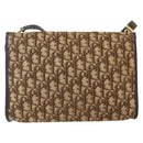 Christian Dior Trotter Canvas Shoulder Bag Beige Gold Auth 157805-2