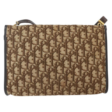 Christian Dior Trotter Canvas Shoulder Bag Beige Gold Auth 157805 - 0