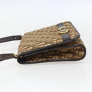 Christian Dior Trotter Canvas Shoulder Bag Beige Gold Auth 157805-3