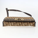 Christian Dior Trotter Canvas Shoulder Bag Beige Gold Auth 157805-5