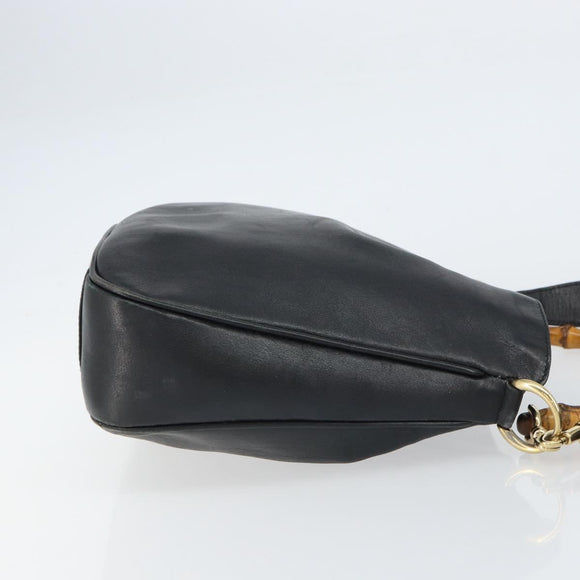 GUCCI Bamboo Hand Bag Leather 2way Brown Gold 001 2058 1638 0 Auth 157806