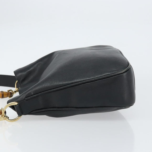 GUCCI Bamboo Hand Bag Leather 2way Brown Gold 001 2058 1638 0 Auth 157806
