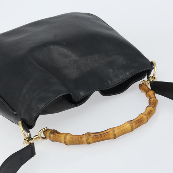 GUCCI Bamboo Hand Bag Leather 2way Brown Gold 001 2058 1638 0 Auth 157806