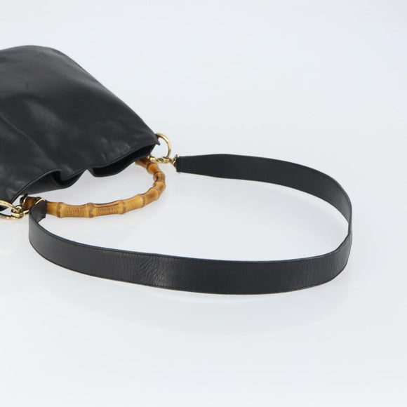 GUCCI Bamboo Hand Bag Leather 2way Brown Gold 001 2058 1638 0 Auth 157806
