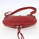 Chloe Paddington Shoulder Bag Leather Red Gold Auth 157807V-10