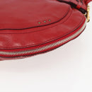 Chloe Paddington Shoulder Bag Leather Red Gold Auth 157807V-14