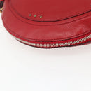 Chloe Paddington Shoulder Bag Leather Red Gold Auth 157807V-15