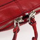 Chloe Paddington Shoulder Bag Leather Red Gold Auth 157807V-16