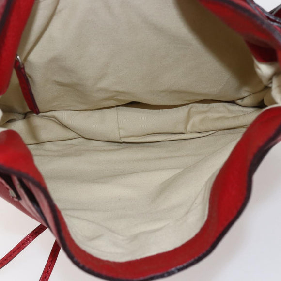 Chloe Paddington Shoulder Bag Leather Red Gold Auth 157807V