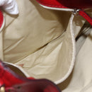 Chloe Paddington Shoulder Bag Leather Red Gold Auth 157807V-24