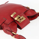 Chloe Paddington Shoulder Bag Leather Red Gold Auth 157807V-6