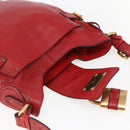 Chloe Paddington Shoulder Bag Leather Red Gold Auth 157807V-7