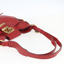 Chloe Paddington Shoulder Bag Leather Red Gold Auth 157807V-8