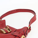 Chloe Paddington Shoulder Bag Leather Red Gold Auth 157807V-9