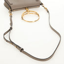 Chloe Nile Medium Bracelet Shoulder Bag Leather Beige Gold Auth 157808-9