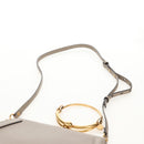 Chloe Nile Medium Bracelet Shoulder Bag Leather Beige Gold Auth 157808-16