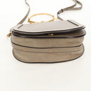 Chloe Nile Medium Bracelet Shoulder Bag Leather Beige Gold Auth 157808-13