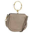 Chloe Nile Medium Bracelet Shoulder Bag Leather Beige Gold Auth 157808-1