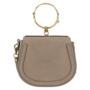 Chloe Nile Medium Bracelet Shoulder Bag Leather Beige Gold Auth 157808-2