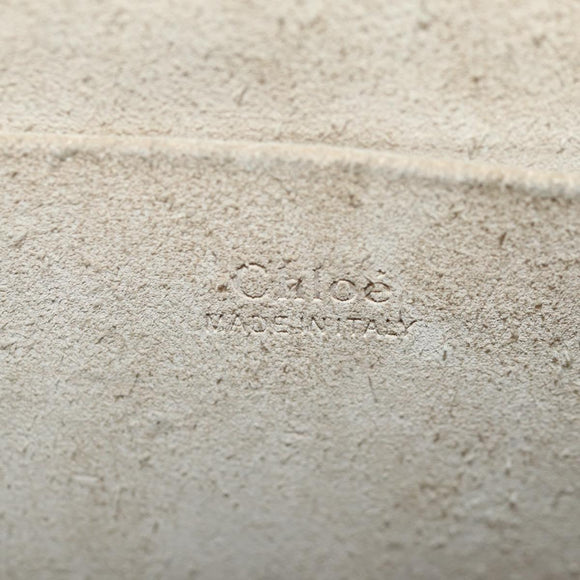 Chloe Nile Medium Bracelet Shoulder Bag Leather Beige Gold Auth 157808