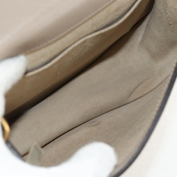 Chloe Nile Medium Bracelet Shoulder Bag Leather Beige Gold Auth 157808