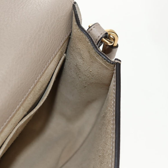 Chloe Nile Medium Bracelet Shoulder Bag Leather Beige Gold Auth 157808