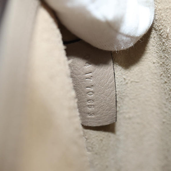 Chloe Nile Medium Bracelet Shoulder Bag Leather Beige Gold Auth 157808