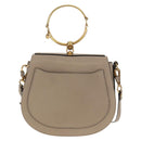 Chloe Nile Medium Bracelet Shoulder Bag Leather Beige Gold Auth 157808-2