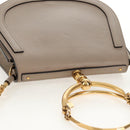 Chloe Nile Medium Bracelet Shoulder Bag Leather Beige Gold Auth 157808-6