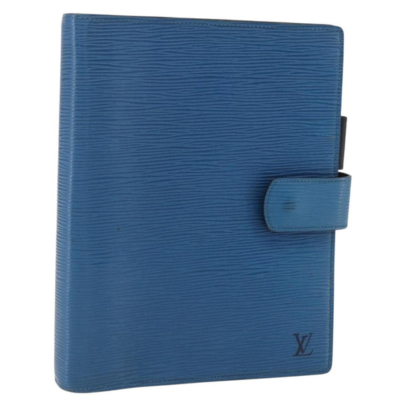 LOUIS VUITTON Epi Agenda GM Day Planner Cover Blue R20065 LV Auth 157809