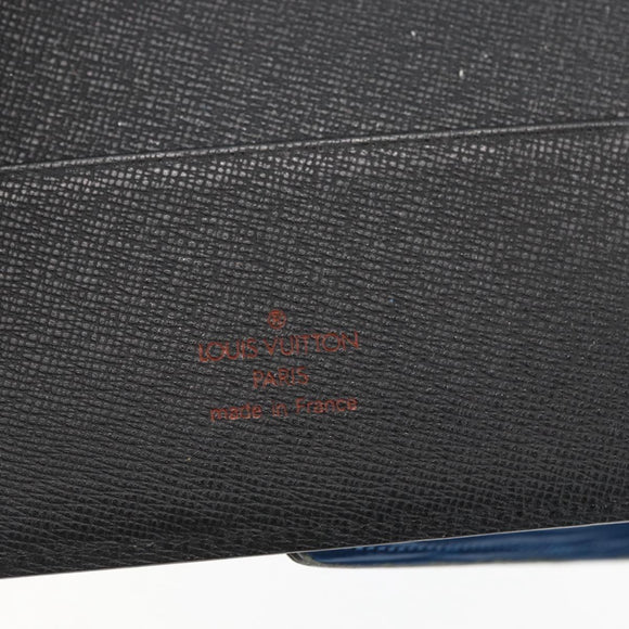 LOUIS VUITTON Epi Agenda GM Day Planner Cover Blue R20065 LV Auth 157809
