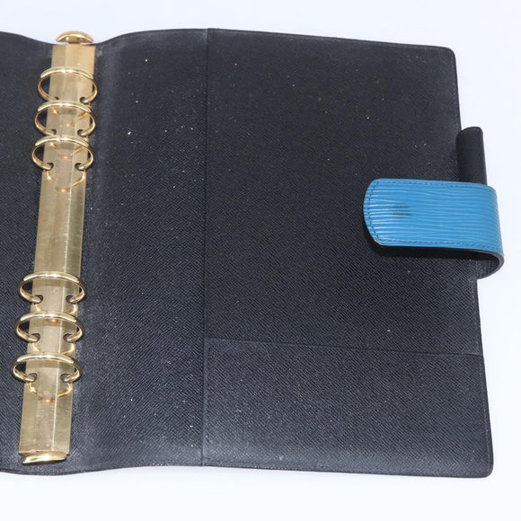 LOUIS VUITTON Epi Agenda GM Day Planner Cover Blue R20065 LV Auth 157809