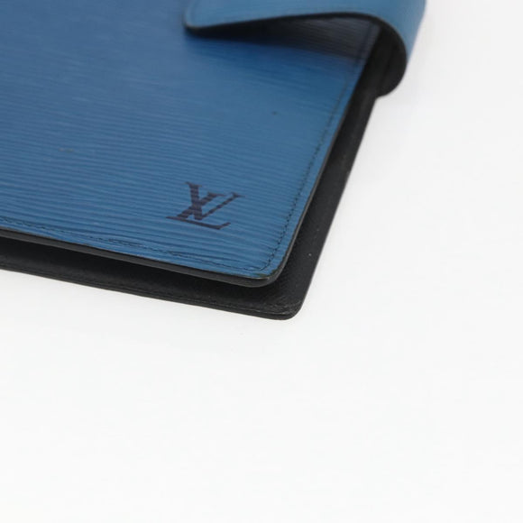 LOUIS VUITTON Epi Agenda GM Day Planner Cover Blue R20065 LV Auth 157809