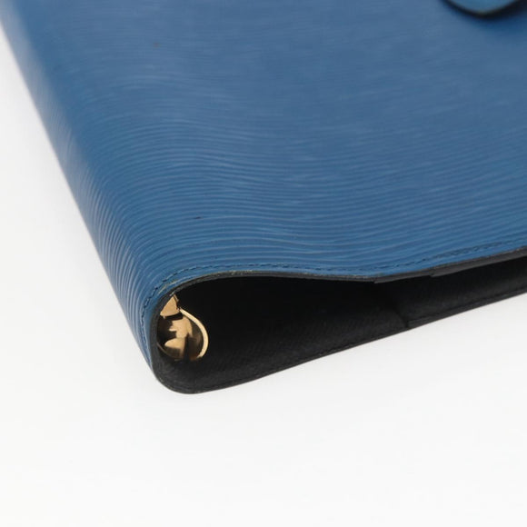 LOUIS VUITTON Epi Agenda GM Day Planner Cover Blue R20065 LV Auth 157809