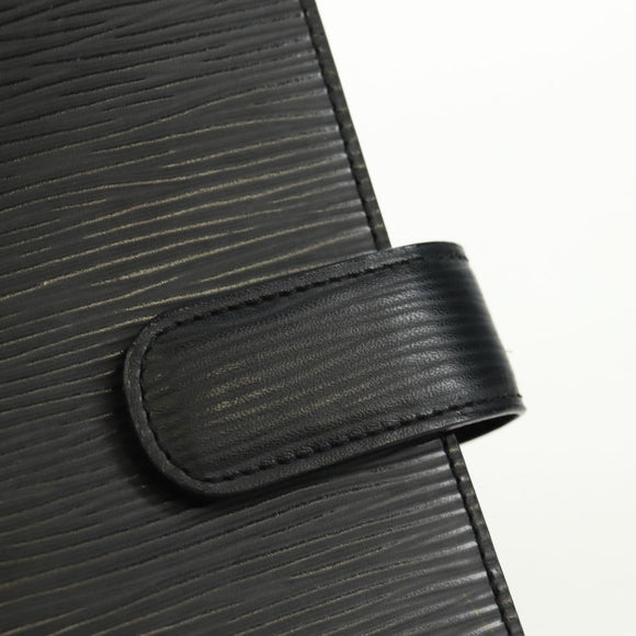 LOUIS VUITTON Epi Agenda MM Day Planner Cover Black R20042 LV Auth 157811