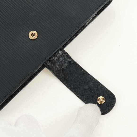 LOUIS VUITTON Epi Agenda MM Day Planner Cover Black R20042 LV Auth 157811