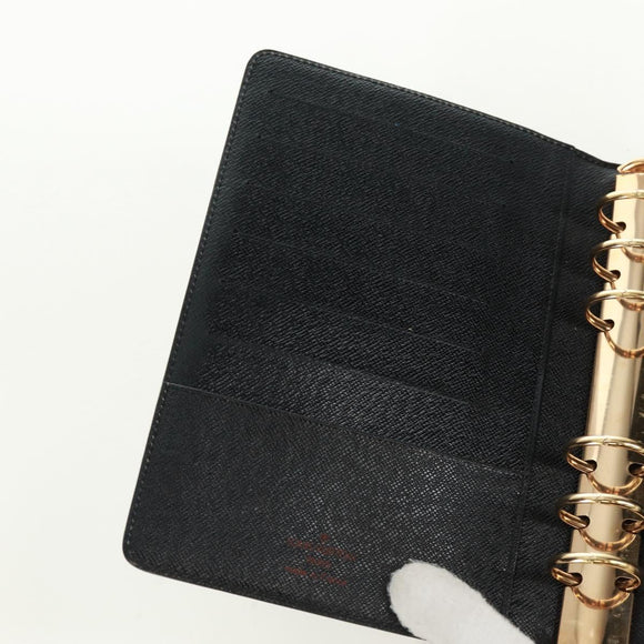 LOUIS VUITTON Epi Agenda MM Day Planner Cover Black R20042 LV Auth 157811