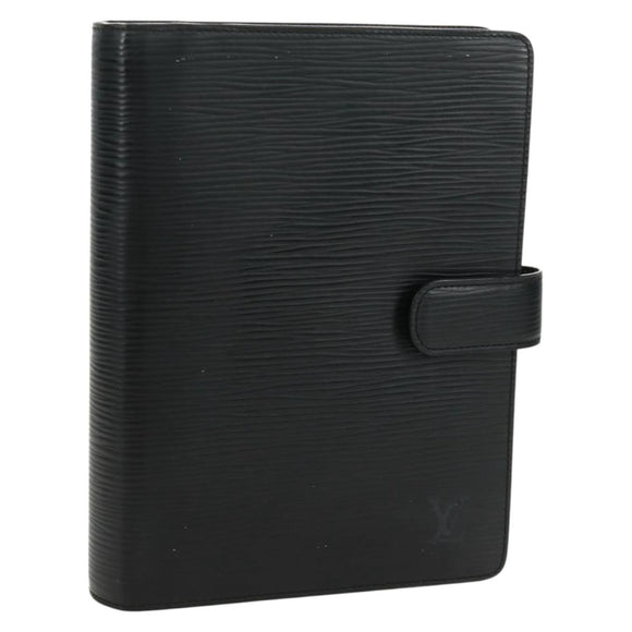 LOUIS VUITTON Epi Agenda MM Day Planner Cover Black R20042 LV Auth 157811