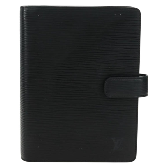 LOUIS VUITTON Epi Agenda MM Day Planner Cover Black R20042 LV Auth 157811