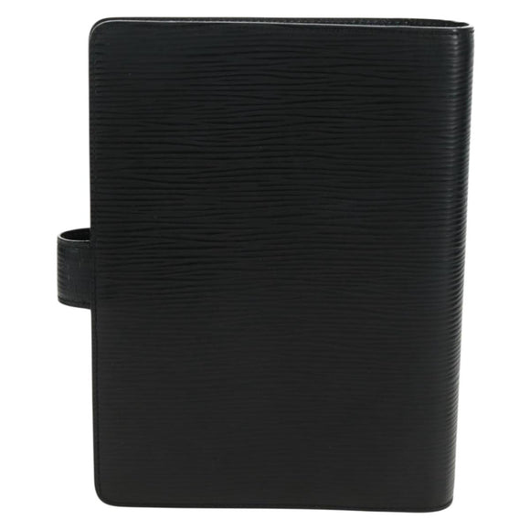LOUIS VUITTON Epi Agenda MM Day Planner Cover Black R20042 LV Auth 157811