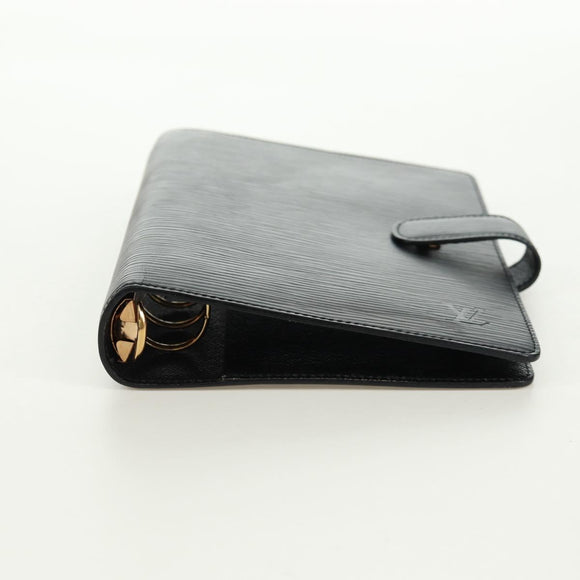 LOUIS VUITTON Epi Agenda MM Day Planner Cover Black R20042 LV Auth 157811