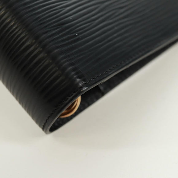 LOUIS VUITTON Epi Agenda MM Day Planner Cover Black R20042 LV Auth 157811