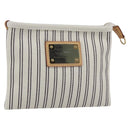 LOUIS VUITTON Antigua Pochette Platform PM Pouch White M40069 LV Auth 157812V-1