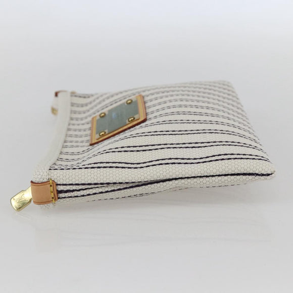 LOUIS VUITTON Antigua Pochette Platform PM Pouch White M40069 LV Auth 157812V